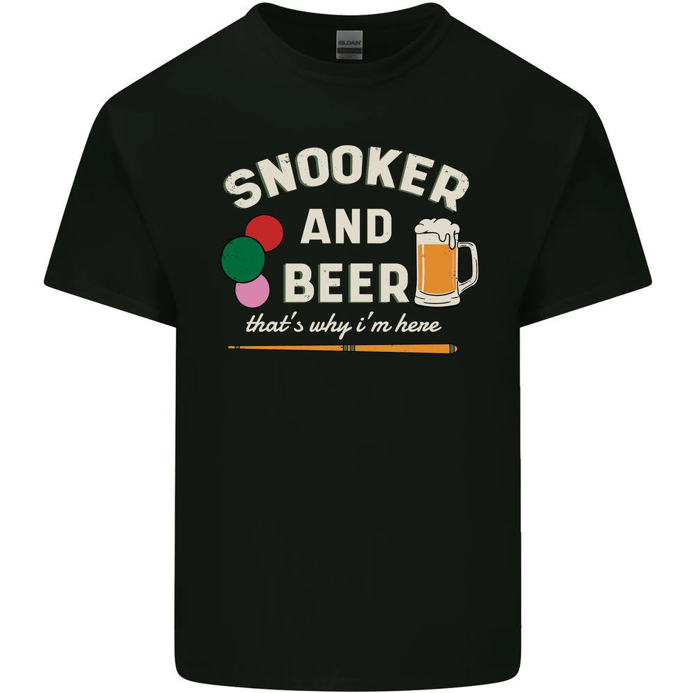 Snooker and Beer That's Why I'm Here Mens Cotton T-Shirt Tee Top
