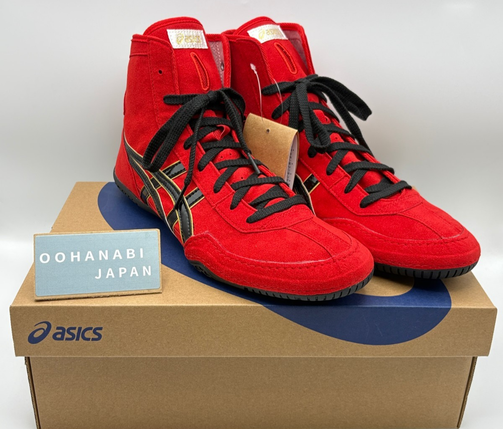 ASICS EX-EO Wrestling Boxing Shoes 1083A001 TWR900 New model Red × Black × Gold