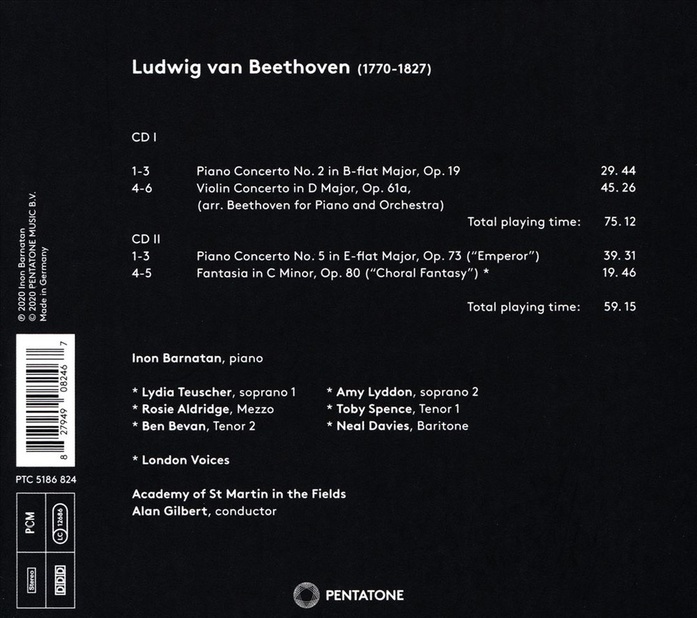 Beethoven Piano Concertos 2 CD by Barnatan Gilbert 2020