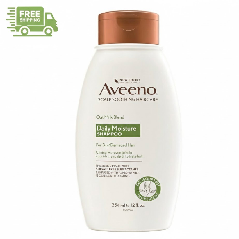 Aveeno Farm-Fresh Oat Milk Sulfate-Free Shampoo with Colloidal Oatmeal, 12 Fl Oz
