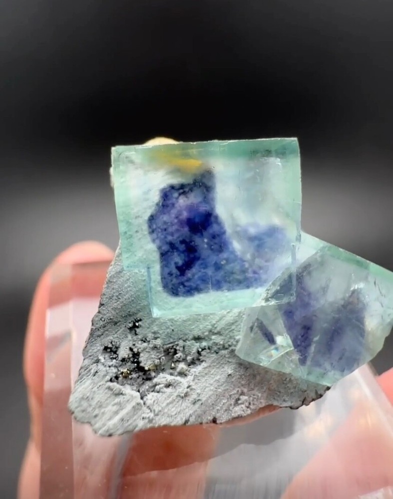 Naturally unique blue phantom fluorite from Inner Mongolia