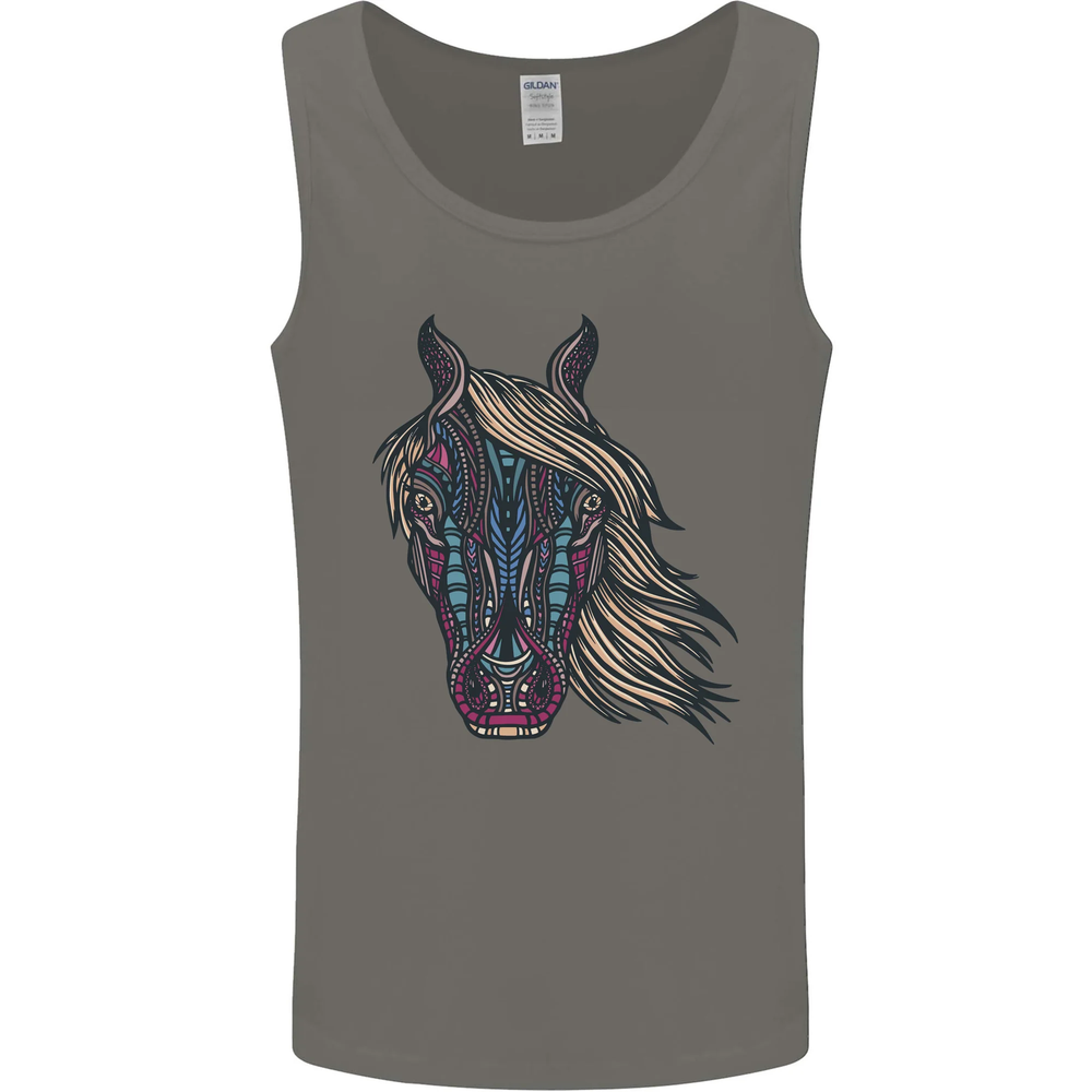 A Tribal Horse Equestrian Mens Vest Tank Top