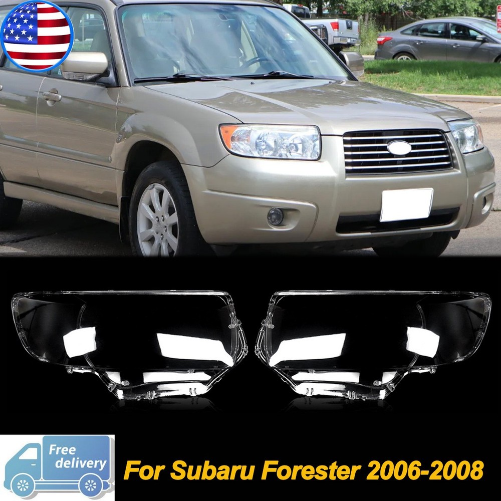 Pair Headlight Headlamp Lens Cover LH&RH For Subaru Forester 2005 2006 2007 2008