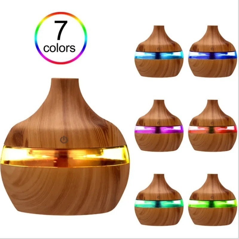Ultrasonic Wood Aroma Humidifier Essential Oil Diffuser Cool Mist 300ml