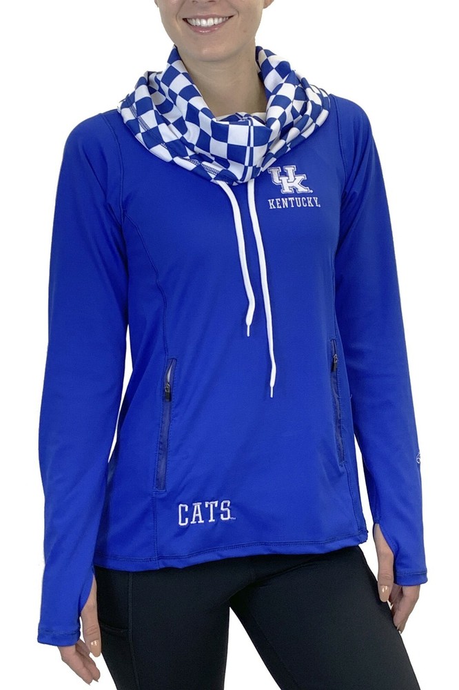 University of Kentucky Wildcats Funnel Neck Lightweight Sweatshirt Blue Large