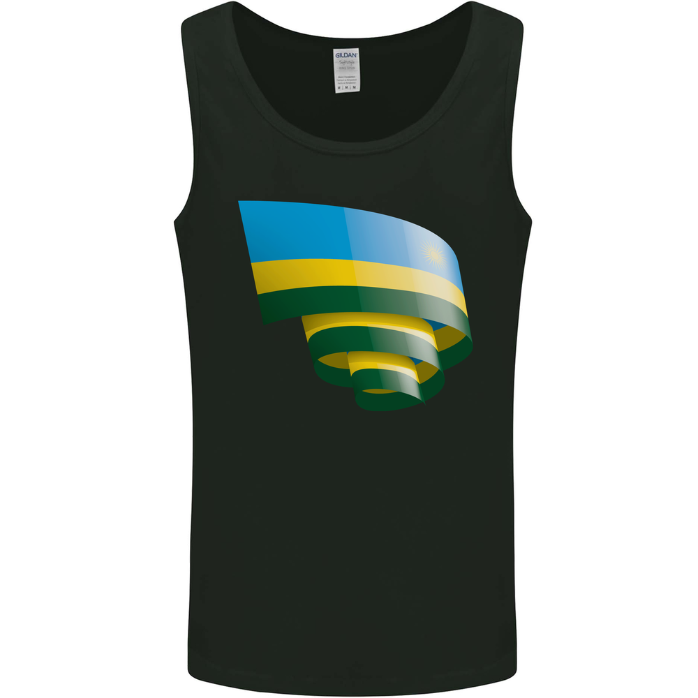 Curled Rwanda Flag Rwandan Day Football Mens Vest Tank Top