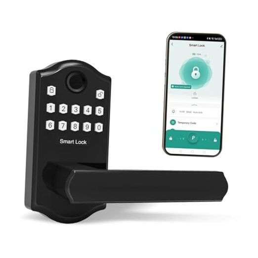 Smart Fingerprint Keypad Keyless Entry Door Lock with Knob  