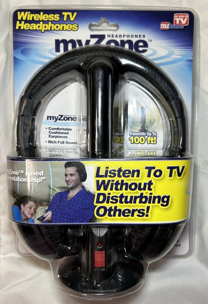NEW SEALED My Zone Wireless TV Portable Black Headphones