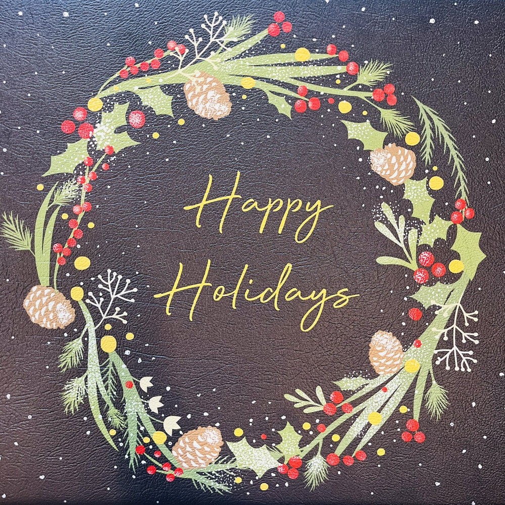 Cuisinart Anti Fatigue Kitchen Mat 18x30 Holiday Wreath Design Happy Christmas Gift