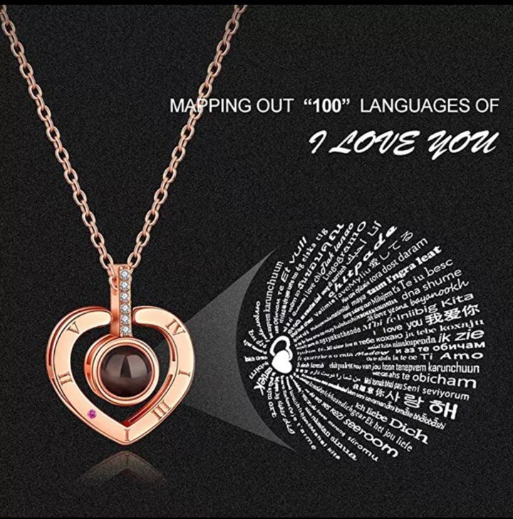 Special Gifts 100 Languages I Love You Pendant Necklace Present For Women Ladies