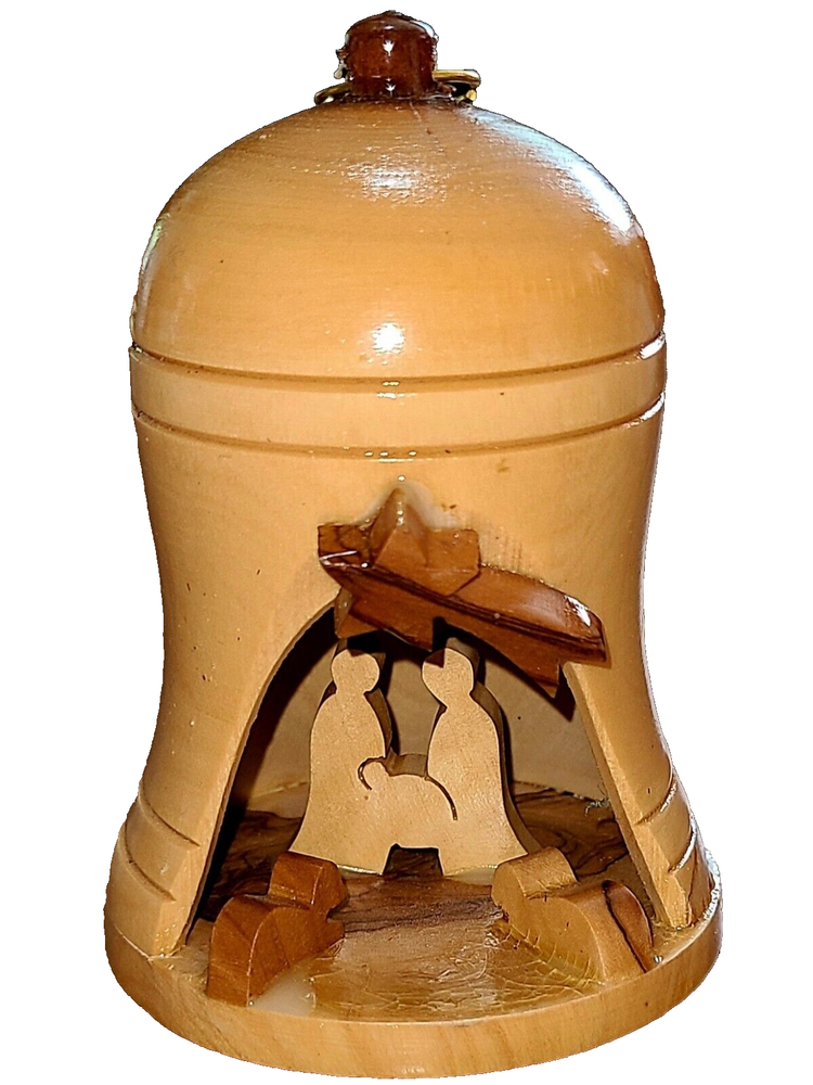Hand Carved 3 Inch Olive Wood Christmas Ornament from Holy Land Market