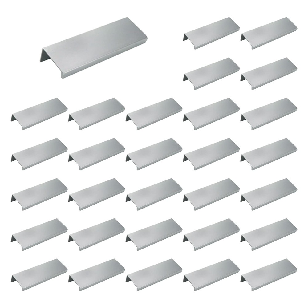 Edge Pull Handles for Cabinets, 3.94 Inch Aluminum Alloy Finger Tab Pulls, Co...