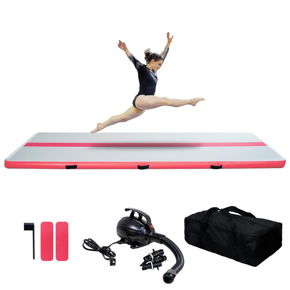 Inflatable Gymnastics Tumbling Mat with Electric Pump - Thick Floor Track for Training