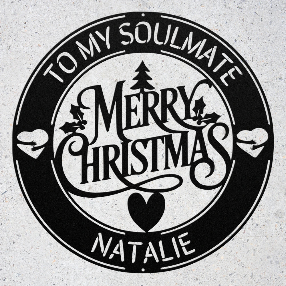 Personalized To My Soulmate Metal Art Christmas Gift for Her from Him Home Decor