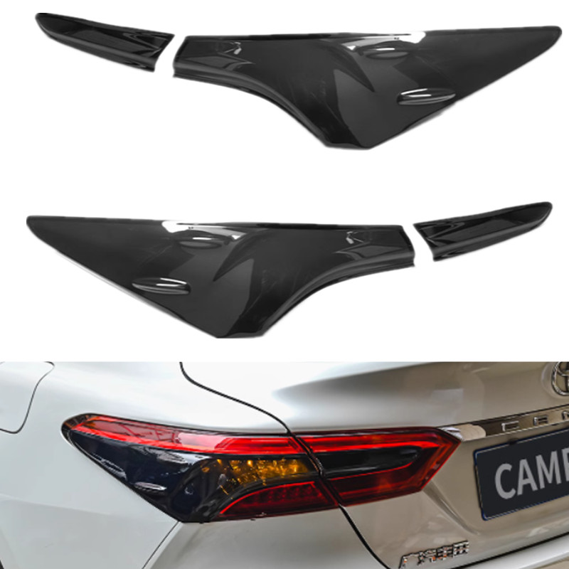 For Toyota Camry 2018-2024 Smoky black ABS Rear Tail Light Lamp Cover Trim 4P A