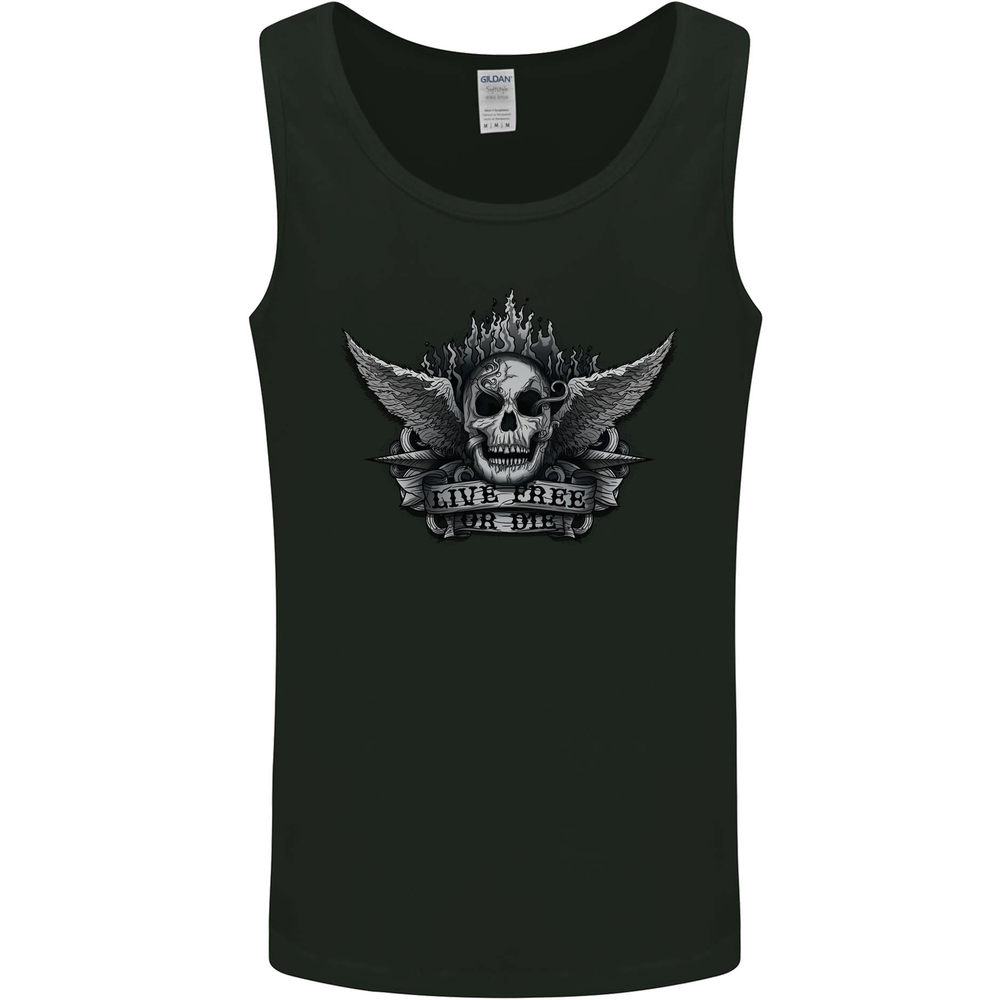 Skull Live Free or Die Mens Vest Tank Top