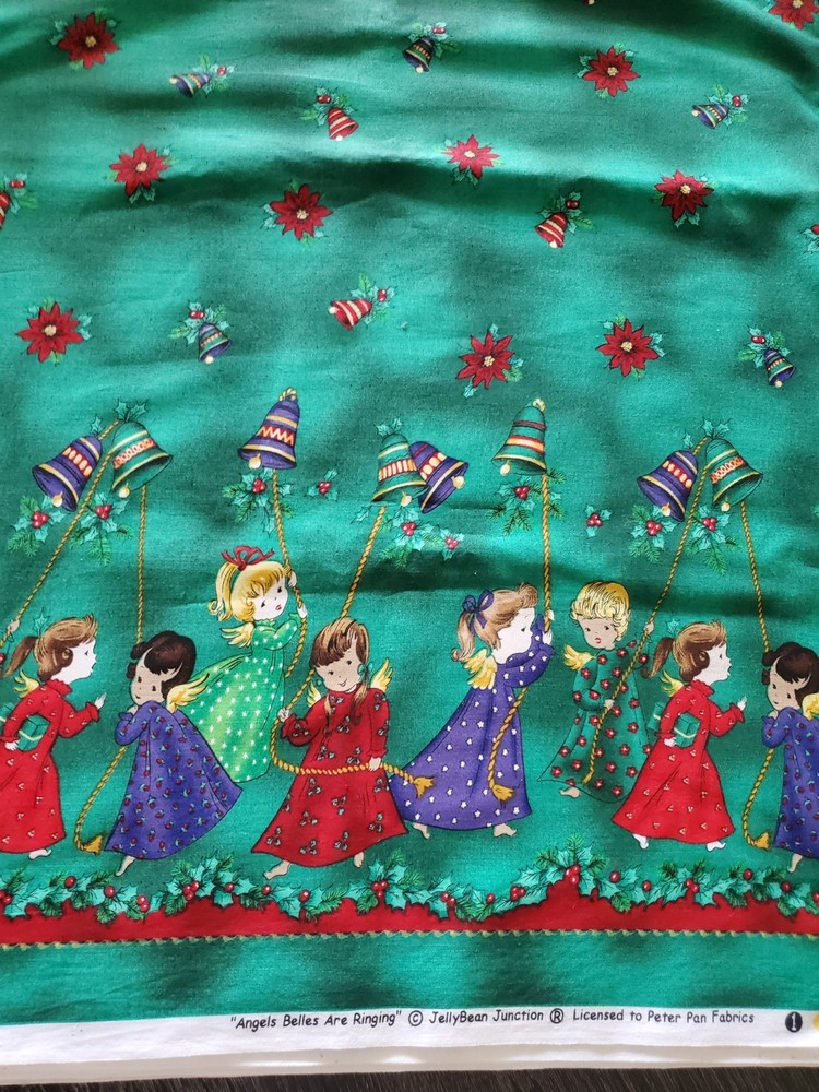 Angel Belles Are Ringing 84x56 Vintage Cotton Jellybean Junction Peter Pan Fabr.