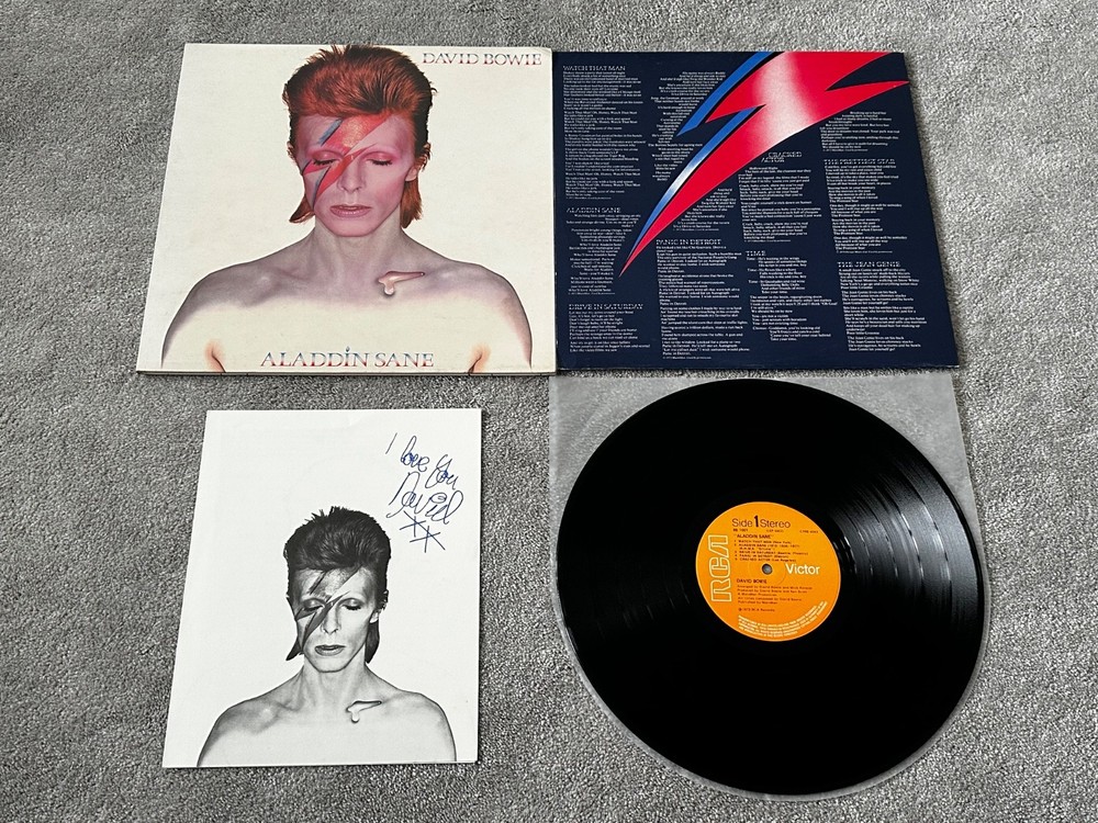 DAVID BOWIE ALADDIN SANE / EX+ UK 3T/3T 1ST PRESS LP WITH FAN CLUB INSERT RS1001