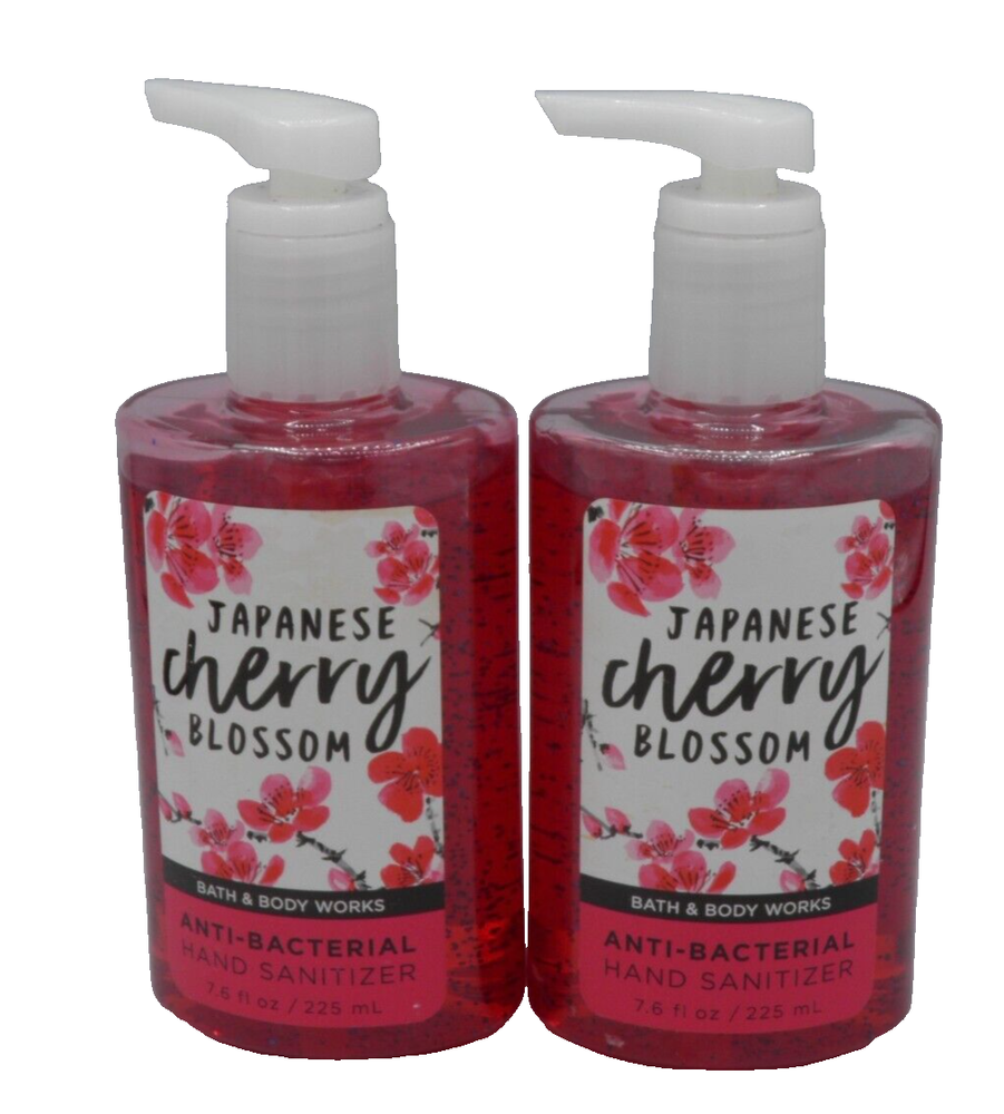 2 Bath Body Works JAPANESE CHERRY BLOSSOM AntiBacterial Hand Sanitizer Gel Pump