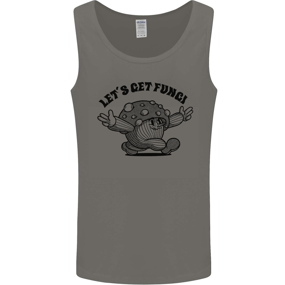 Lets Get Fungi Magic Mushrooms LSD Mens Vest Tank Top