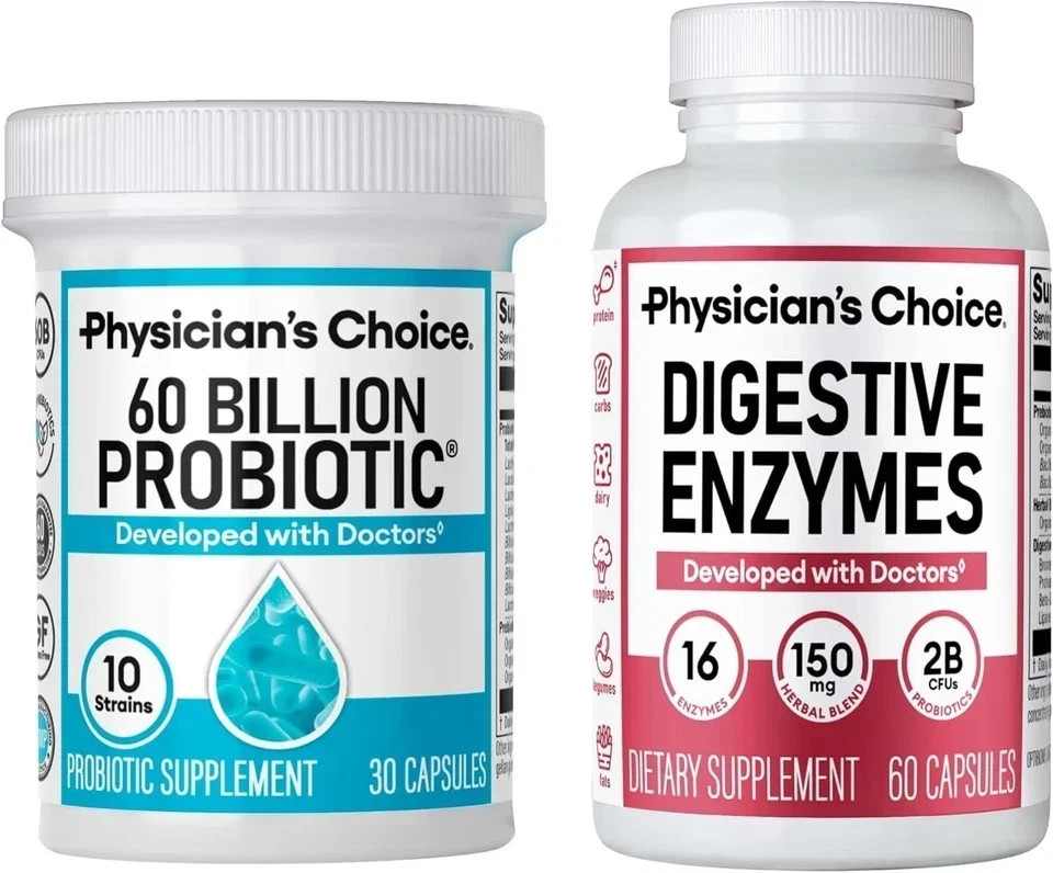 Physician's CHOICE Probiotics 60 Billion | with Digestive Enzymes for Gut Health