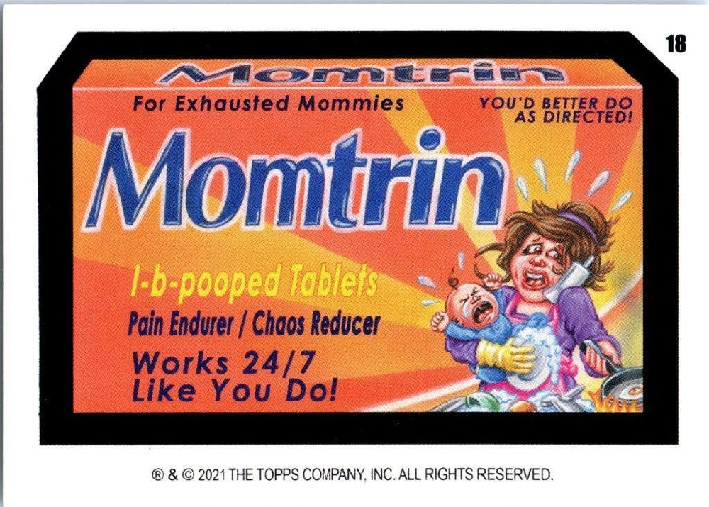 2021 May Wacky Packages Variant Coupon Backed Card #18 Momtrin-image