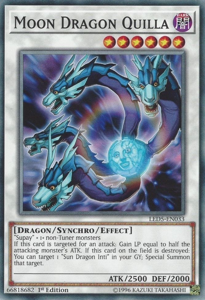 Moon Dragon Quilla LED5-EN033 1st Edition Common MP Yugioh Card