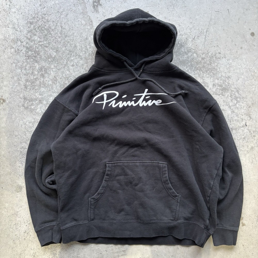 Vintage Primitive Hoodie Mens XL Sweatshirt Surf Skate Spellout Logo Y2K Sweater