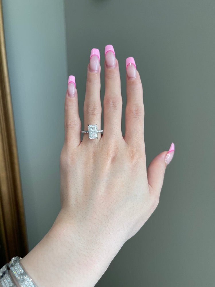 4 Carat Radiant Round Simulated Diamond Hidden Halo Fashion Ring for Women