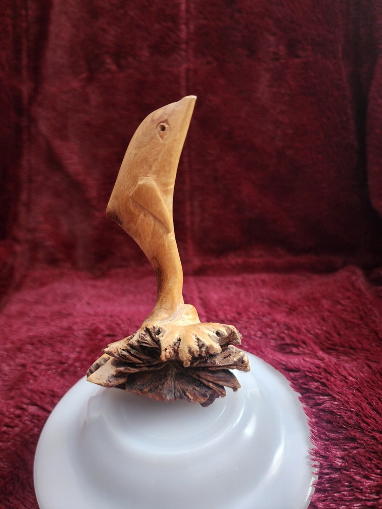 Vtg Folk Art Figure Driftwood Sculpture Sea Ocean Dolphin