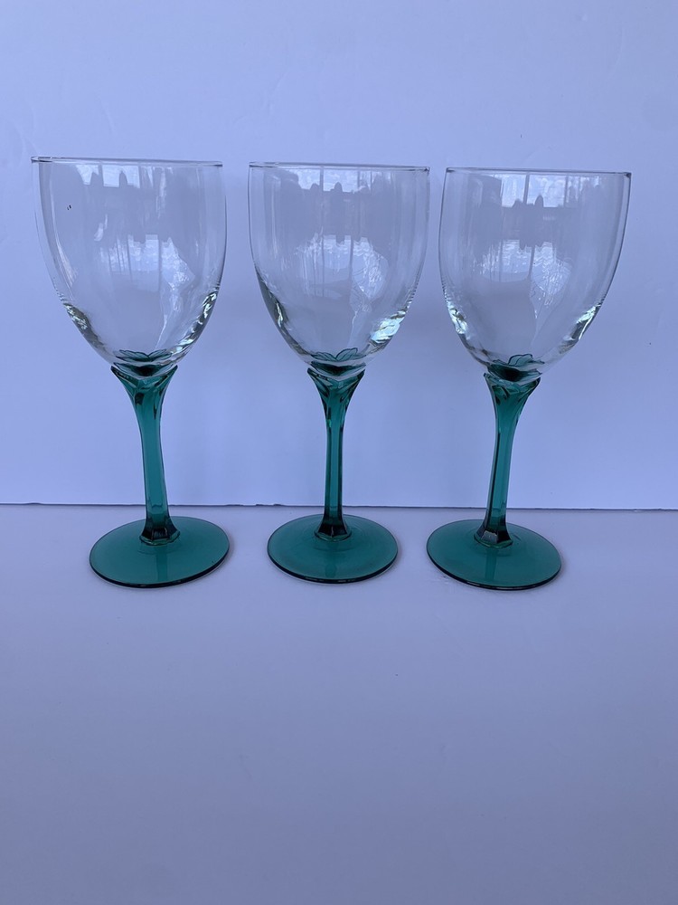 Libbey Glass 3-Piece Juniper Green Water Goblet Set