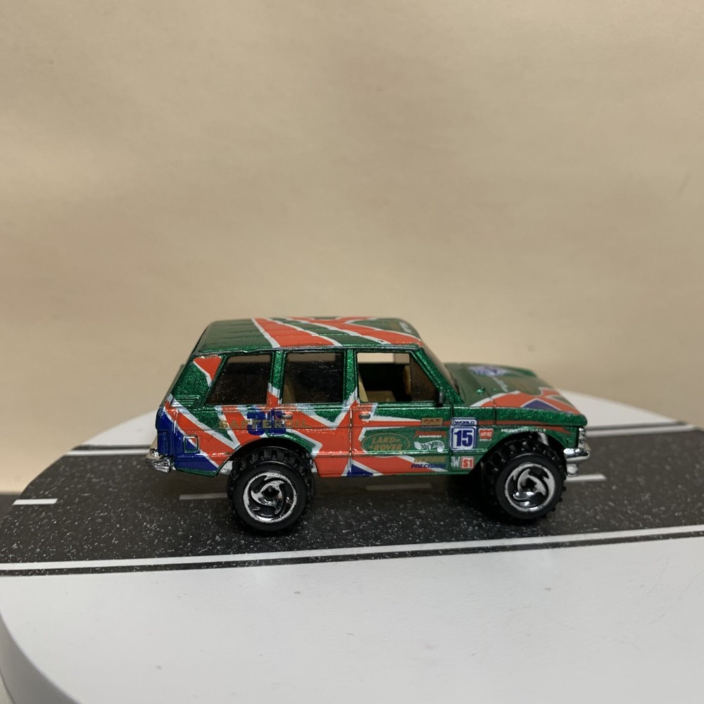 1997 Hot Wheels #868 Range Rover Classic SUV Green w/SB & British Racing Livery