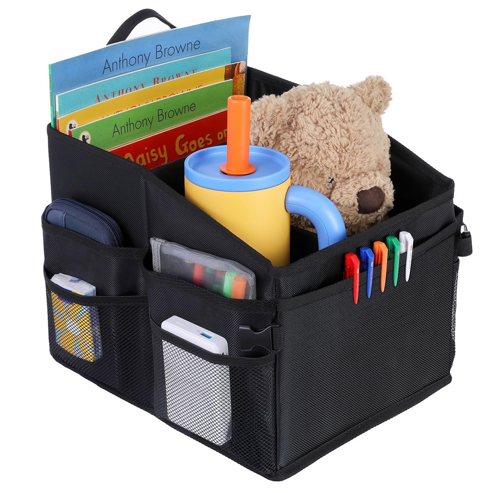 Foldable Car Seat Organizer with Oxford Fabric for Back Seat Storage-image