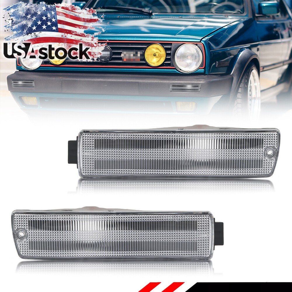 1990-1992 VW Golf Mk2 GTi Jetta Clear Front Bumper Signal Lights