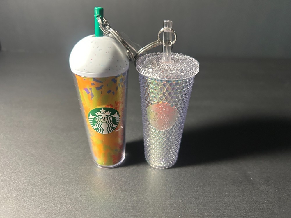 STARBUCKS Summer 2023 Unicorn IRIDESCENT and Surprise Frappuccino Gold Keychains