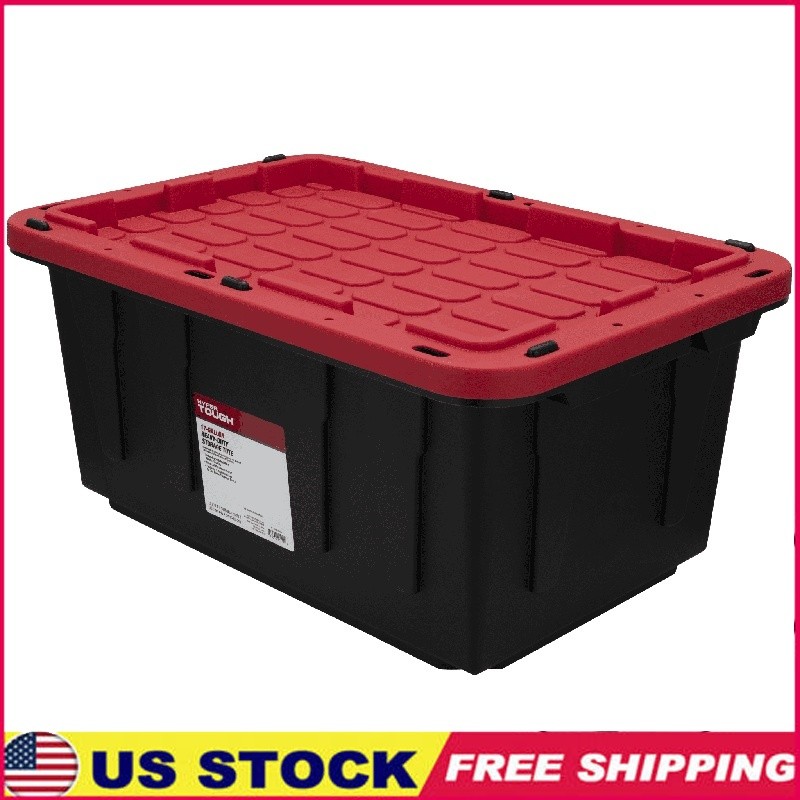 17 Gallon Stackable Lockable Plastic Storage Bin Organizer Container US