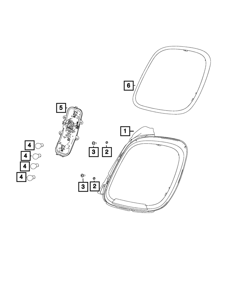 Genuine Mopar Tail Lamp Trim Ring Left 68294316AA