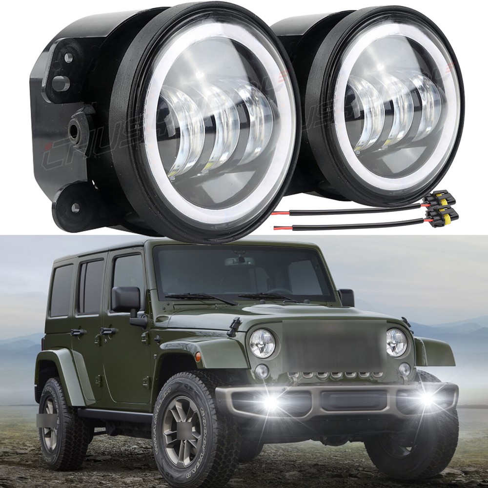 Clear Bumper For Jeep Wrangler 2007 2008-2010 Fog Lights Factory Driving Lamps