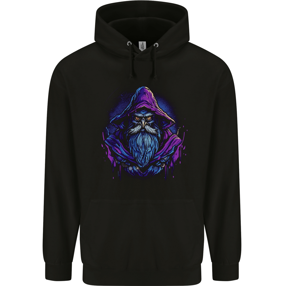 A Fantasy Wizard Owl Mens 80% Cotton Hoodie