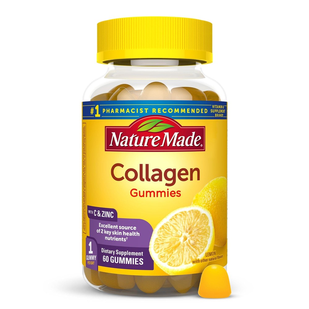 Collagen Gummies with Vitamin C Zinc and Biotin Hydrolyzed Collagen Peptides ...