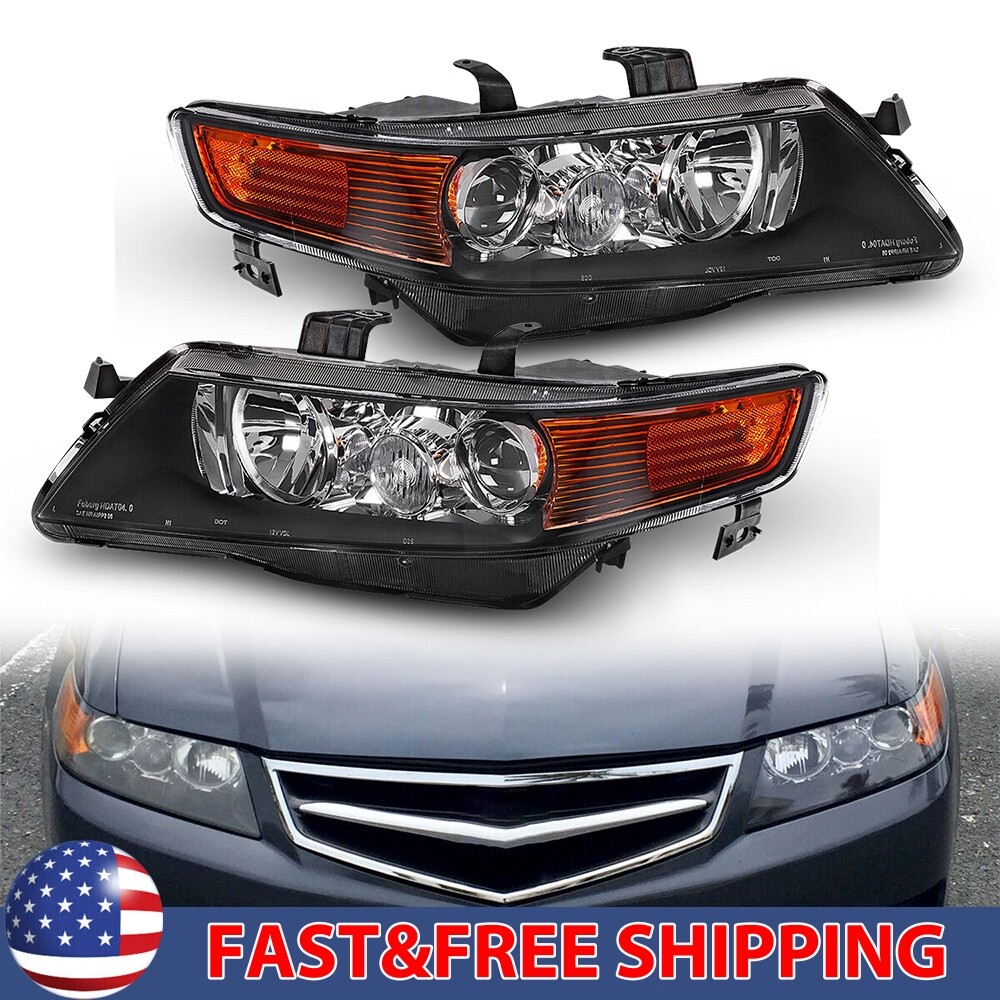 For 2004-2008 Acura TSX Sedan 4Dr Projector Headlights Pair HID Xenon Headlamps