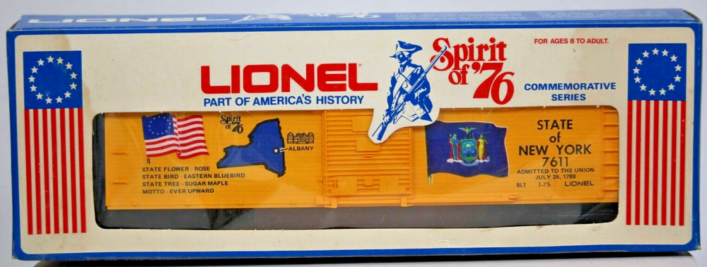 Lionel O Gauge State of New York Boxcar #7611 1:48 Scale EX/Box