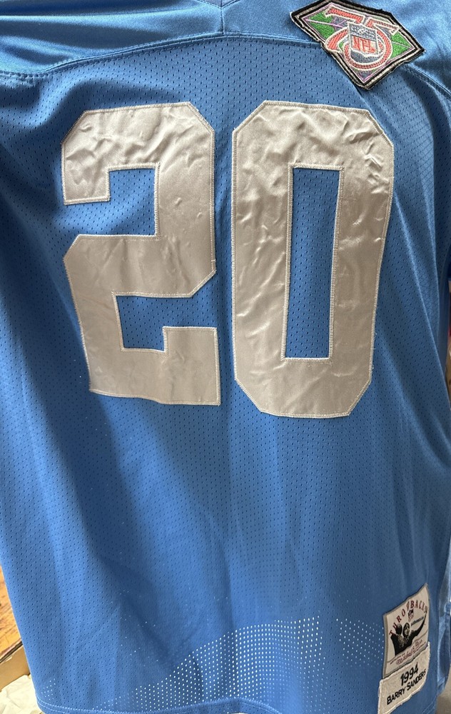 Vintage 1994 Detroit Lions Barry Sanders Throwback Jersey Mitchell Ness 75th