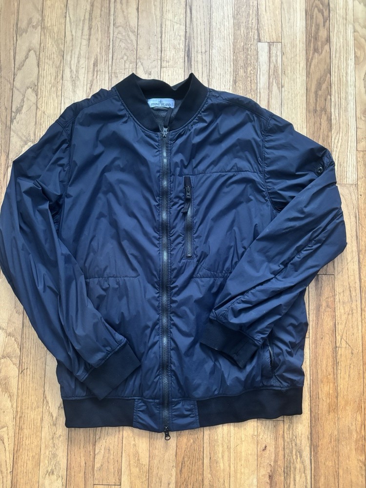 FLASH SALE Stone Island 2022 Navy Nylon Skin Touch TC Polartec Jacket - Size XXL-image
