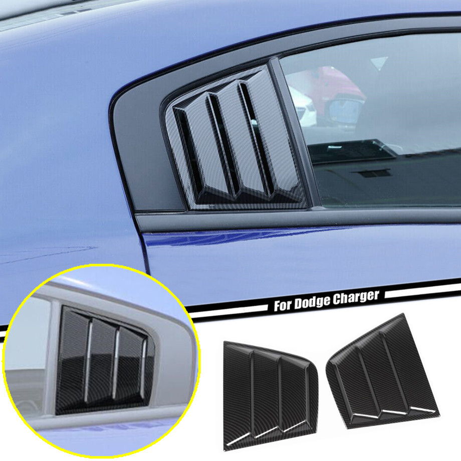 Quarter Window Louver Cover Trim For Dodge Charger 11-23 Side Vent Carbon Fiber