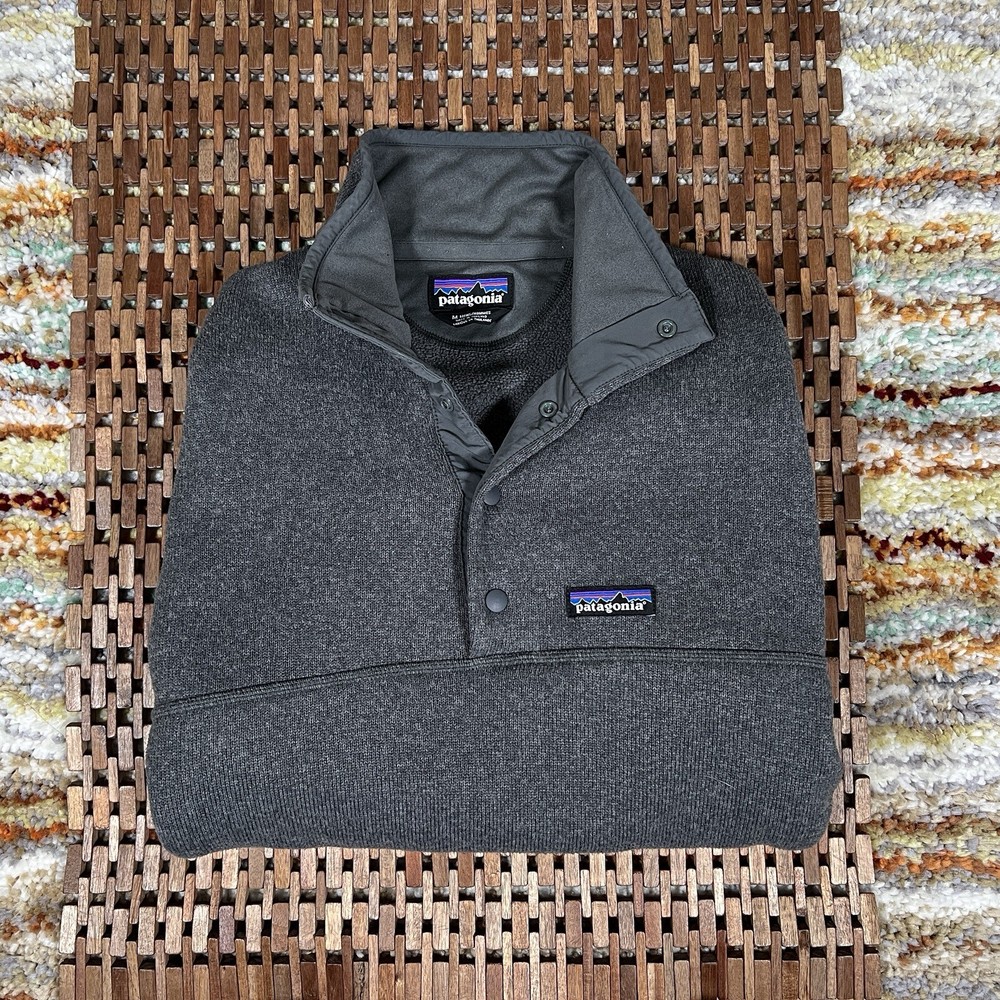 Patagonia Better Sweater 1/4 Zip Fleece Pullover Grey Mens Medium M