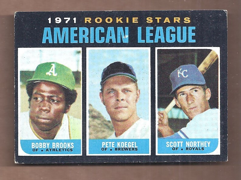 1971 Topps Semi-High #633 A.L. Rookies Brooks Koegel & Northey EX Condition