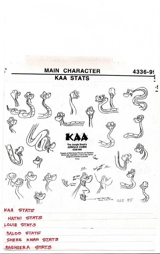 JUNGLE CUBS Disney 3 LOT Prod Model FLIP COPIES from Animators Estate 1996-8