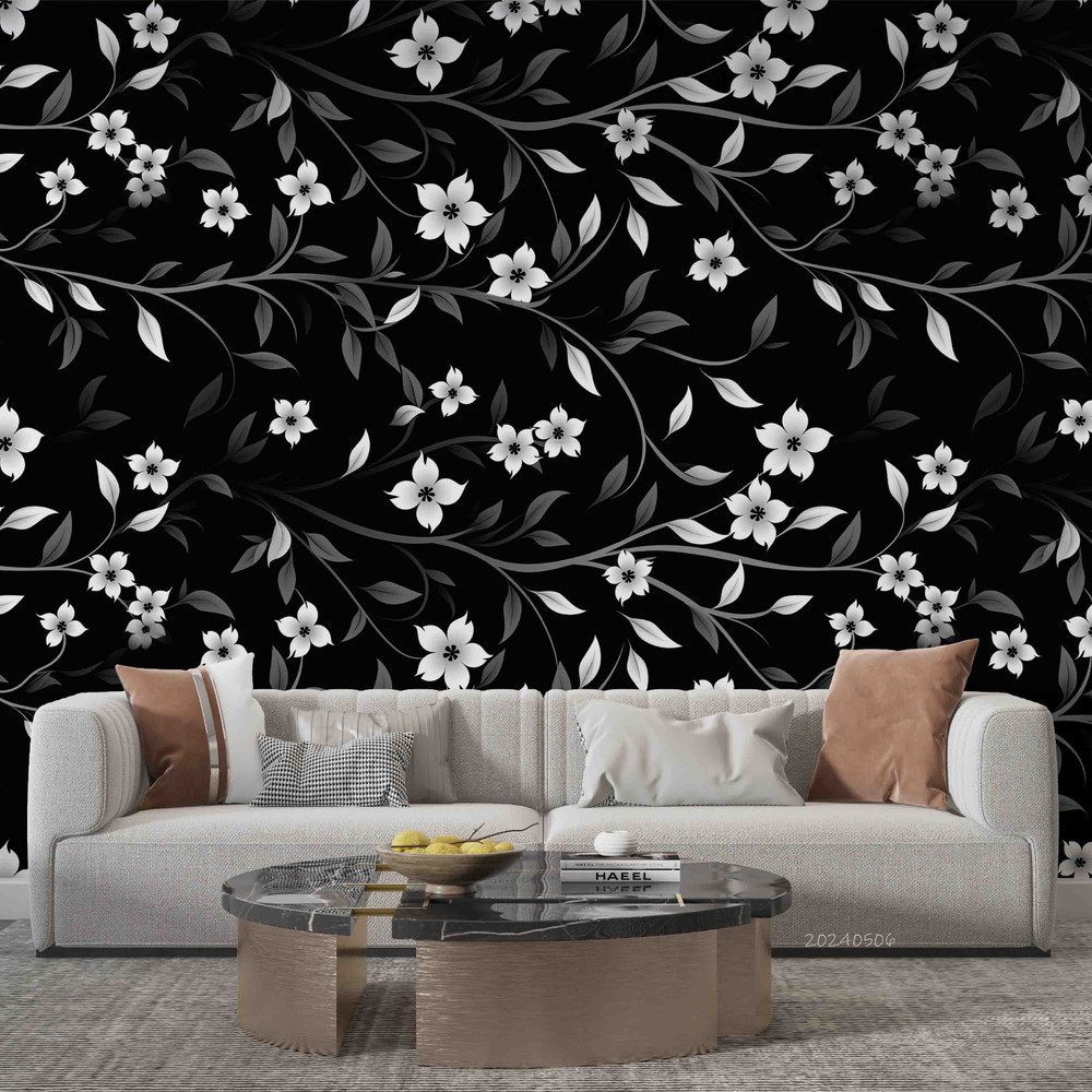 3D Flower Leaves Plants Illustration Wall Murals Wallpaper Murals Wall Sticker