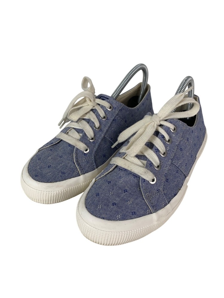Chaps Caelyn Womens Size 8.5 Blue Canvas Sneakers With Lace-Up Closure